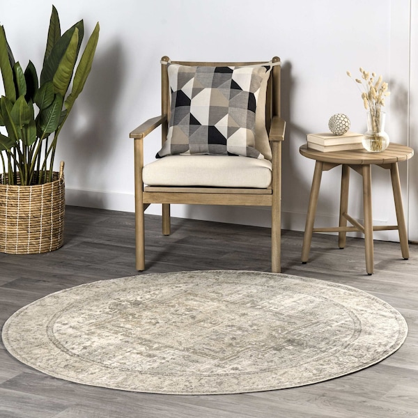 Nuloom Harriet Vintage Medallion Fringe Area Rug 5ft KHMC04G-R505 - main